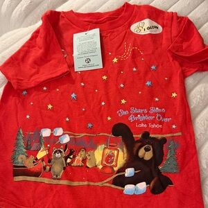 Red Lake Tahoe 'The Stars Shine Brighter Over' Bear Campfire Graphic Tee 3T